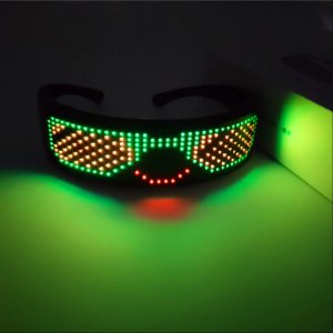 Γυαλιά LED Bluetooth Μεταβαλλόμενων Εικόνων &amp; Animation με App Κινητού - Μαύρο