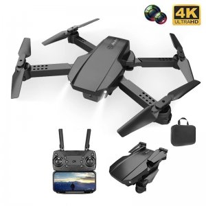 Τετρακόπτερο Drone 4K HD Πτυσσόμενο με Διπλή Κάμερα &amp; Έλεγχο από το Κινητό - Μαύρο