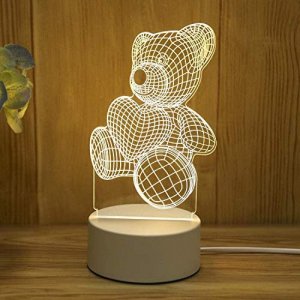 Διακοσμητικό Τρισδιάστατο LED USB Φωτιστικό Teddy Bear - 3D Desk Lamp