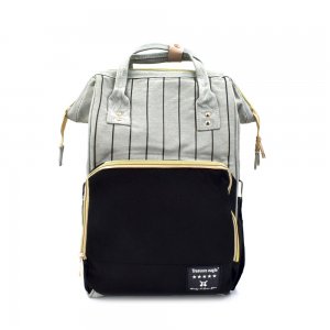 Τσάντα Μωρού Πλάτης Mommy Bag Backpack AiFi – Μαύρο, Γκρι Ριγέ