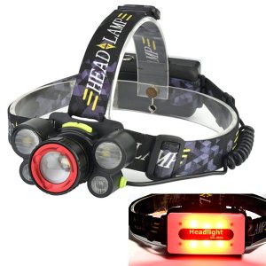 Φακός Κεφαλής Ποδηλασίας με 8 LED &amp; Οπίσθια Φώτα Ποδηλάτου 400lm Υψηλής φωτεινότητας με Zoom - USB Επαναφορτιζόμενος Headlamp with Backhead Light