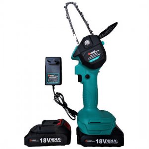 Επαναφορτιζόμενο Αλυσοπρίονο Χειρός 4inch LIDUO Tools με 2 Μπαταρίες Λιθίου 18V &amp; Ταχυφορτιστή