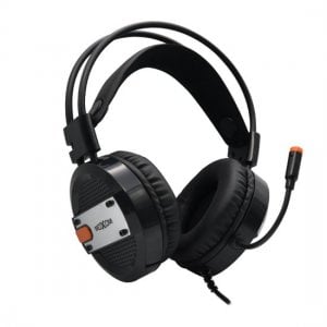 Gaming Ακουστικά Headset Φ50mm, Οver Ear, με Πορτοκαλί Φωτισμό LED &amp; Μικρόφωνο για PS4, PC, Laptop, Smartphone &amp; Tablet Moxom MX-EP23 GM USB – Μαύρο