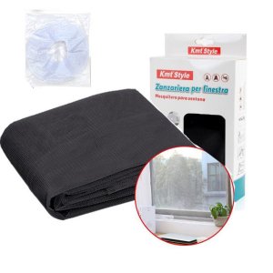 Σταθερή Αυτοκόλλητη Σίτα Παραθύρου 100x100cm σε Μαύρο Χρώμα - Kmt Style