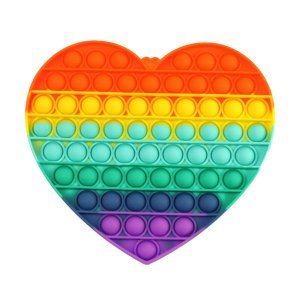 Poppy Πολύχρωμο Αγχολυτικό Παιχνίδι Anti-Stress - Fidget Bubble Pop it Γίγας Καρδιά 20cm OEM