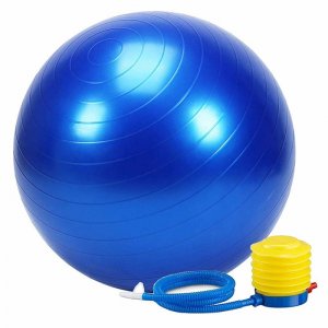 Μπάλα Γυμναστικής Pilates &amp; Ασκήσεων με Τρόμπα Φουσκώματος , Αέρος - Yoga Ball Μπλε - OEM