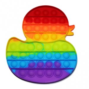 Poppy Πολύχρωμο Αγχολυτικό Παιχνίδι Anti-Stress - Fidget Bubble Pop it Παπάκι Γίγας 20cm OEM