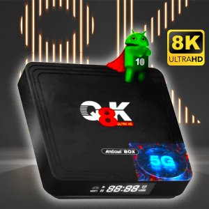 Μετατροπέας Smart TV Box UHD 5G WiFi Android 10 με Οθόνη LCD 64GB - 4GB RAM SD , USB 2.0 - Andowl Q8K