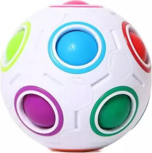 Fidget Anti-Stress Ball - Αγχολυτικό Παιχνίδι - Mini Magic Rainbow Ball Football Λευκό