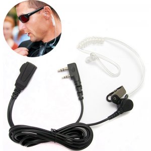 Ακουστικά Handsfree 2pin Ασύρματου Spiral Σιλικόνης με Μικρόφωνο Πέτου &amp; Πλήκτρο PTT για Baofeng, PMR, Midland TALK LINE Double Pin