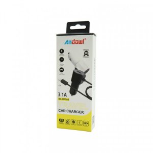 Lightning Φορτιστής Αυτοκινήτου 3.1Α με 1 Θύρα USB - Andowl