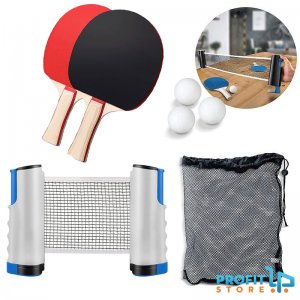Φορητό Σετ Ping Pong με Πτυσσόμενο Φιλέ, Ρακέτες &amp; Μπαλάκια