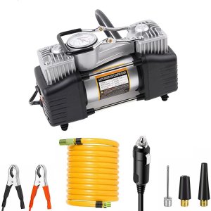 Heavy Duty Διπλό Κομπρεσέρ Αέρος 12V με 2 Κυλίνδρους Αυτοκινήτου 85 lt,min 150PSI με Μανόμετρο &amp; Θήκη Μεταφοράς 628 4x4 - Air Compressor