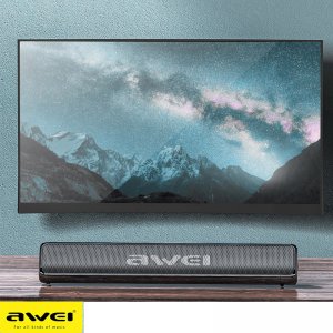 SoundBar Awei Φορητό Αδιάβροχο Ηχείο Bluetooth Τηλεόρασης με Mic Hands Free &amp; Ραδιόφωνο USB Επαναφορτιζόμενο Ασύρματο Y333 Μαύρο