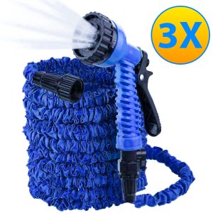 Magic Hose Επεκτεινόμενο Λάστιχο Κήπου &amp; Βεράντας 22,5m με Πιστόλι &amp; Πλαστικά Ρακόρ Μπλε