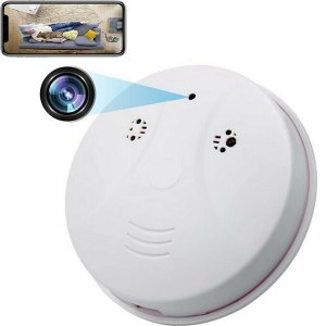Κρυφή Wi-Fi Full HD Κάμερα Τύπου Ανιχνευτή Καπνού SPY-014 Λευκή