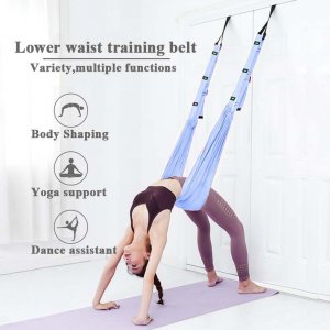 Aerial Swing για Yoga &amp; Pilates - Κουρτίνα με Λαβές για Στήριξη στη Πόρτα - Γαλάζιο OEM