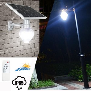 Αδιάβροχο Ηλιακό Φωτιστικό LED 15W με Φωτοβολταϊκό Πάνελ, Αισθητήρα Φωτός &amp; Τηλεκοντρόλ – Solar Energy JD 9909