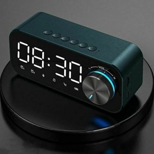 Bluetooth Ψηφιακό Ρολόι Ηχείο με Ξυπνητήρι, Στερεοφωνικό Ήχο, Νυχτερινό Φως &amp; Πολλαπλή Αναπαραγωγή, Επιτραπέζιο - Andowl Q-YX126 Πετρόλ