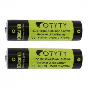 Σετ 2 Επαναφορτιζόμενες Μπαταρίες 18650 3,7V 4200mAh 5.55Wh Λιθίου Button Top