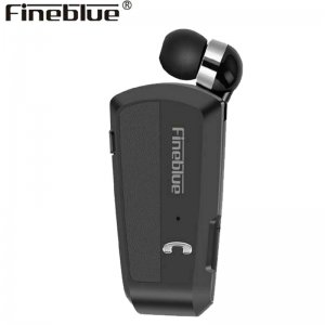 Επαναφορτιζόμενο HandsFree Ακουστικό Bluetooth Fineblue με Δόνηση &amp; Ενσωματωμένο μικρόφωνο, Ανασυρόμενο Ακουστικό &amp; Μανταλάκι , Clip, F990