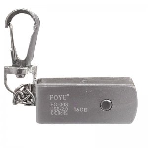 Αδιάβροχο Flash Drive FOYU 16gb, USB 2.0, Ανθεκτικό Φλασάκι Μεταλλικό με Μπρελόκ, FO-003
