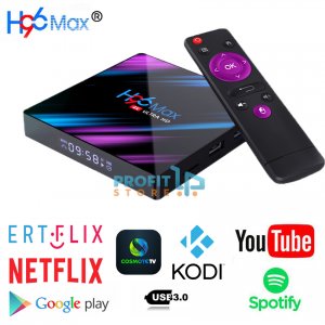 Bluetooth Μετατροπέας Smart Tv Box 4K UHD Android 10.0 4GB RAM 64GB Flash 64bit WiFi SD , USB
