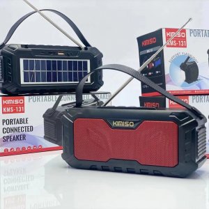Φορητό Ηχείο Bluetooth, Φακός &amp; Powerbank με Ενσωματωμένο Ηλιακό Πάνελ - Kimiso KMS-131 Κόκκινο