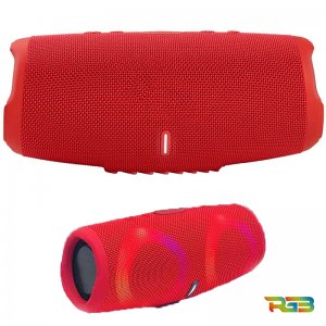 Αδιάβροχο Φορητό Ηχείο Bluetooth 10W, Stereo Surround, 2 Μεγάφωνα, RGB Φωτισμό, Mic, USB, AUX, Κάρτα Μνήμης, FM Radio, Κόκκινο, Charge5, OEM