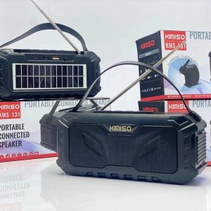Φορητό Ηχείο Bluetooth, Φακός &amp; Powerbank με Ενσωματωμένο Ηλιακό Πάνελ - Kimiso KMS-131 Μαύρο