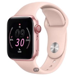 Bluetooth Smart Watch - Αδιάβροχο Ρολόι με Έγχρωμη Οθόνη Αφής, Οξύμετρο, Βηματομετρητή, Θερμιδομετρητή, Πιεσόμετρο, Παρακολούθηση Ύπνου Ροζ