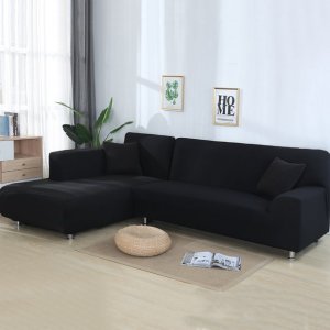 Ελαστικά Καλύμματα για Γωνιακό Καναπέ 140cm - 185cm &amp; 185cm - 230cm - Elastic Sofa Cover Μαύρο