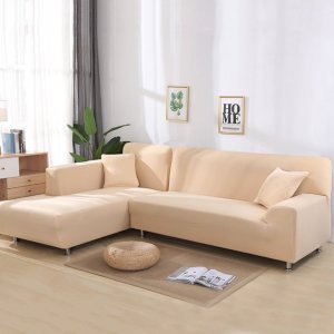 Ελαστικά Καλύμματα για Γωνιακό Καναπέ 140cm - 185cm &amp; 185cm - 230cm - Elastic Sofa Cover Μπεζ