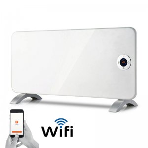 WiFi Θερμοπομπός Ρεύματος 1000W με App Κινητού, Οθόνη LCD, Μεταλλικό Περίβλημα &amp; Ηλεκτρονικό Θερμοστάτη Thermoval Πολωνικής Κατασκευής Επιτοίχιος