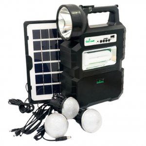 Ηλιακό Κιτ - Ισχυρός Ηλιακός Φακός 10W LED, Powerbank &amp; Bluetooth Ηχείο Mp3 Fm Radio Sport Light