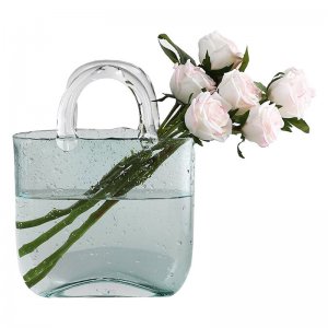 Ανθοδοχείο από Φυσητό Γυαλί Crystal Bag 19.5x9x27 cm