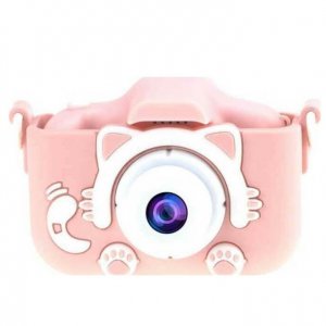 Q1 Kitty Kids Ψηφιακή Φωτογραφική Κάμερα Compact 12MP με Οθόνη 2 - Παιχνίδια - Ανάλυση Φωτογραφίας 4K &amp; Aνάλυση Βίντεο 1080p - Ρόζ