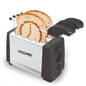 Hoomei Inox Ηλεκτρική Φρυγανιέρα 2 Θέσεων με 6 Επίπεδα Ψησίματος &amp; Συρτάρι Συλλογής Υπολειμμάτων 650W HM-5918