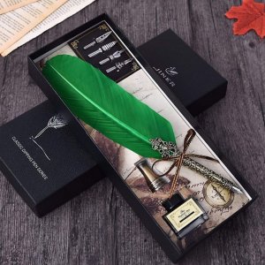 Πένα Καλλιγραφίας με Φτερό - Classic Dipping Feather Pen Πράσινο