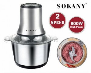 SOKANY Mini Wonder Chopper – Ηλεκτρικός Πολυκόφτης 800W | 3L Χωρητικότητα, 2 Ταχύτητες, Ανοξείδωτο Ατσάλι
