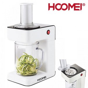 Hoomei Ηλεκτρικός Πολυκόφτης Φρούτων &amp; Λαχανικών 3 σε 1 με Ρύθμιση Πάχους Κοπής 75W Λευκός HM-6124