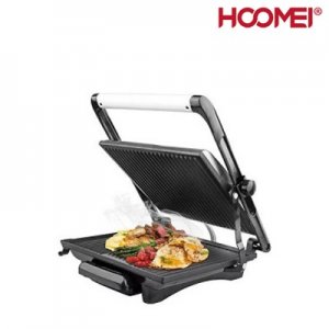 Hoomei Inox Τοστιέρα - Γκριλιέρα 2000W με Αντικολλητικές Πλάκες &amp; Ρυθμιζόμενο Θερμοστάτη