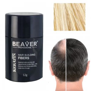 Beaver Hair Building Fibers, Μικρο-ίνες Φυσικής Κερατίνης κατά της Τριχόπτωσης &amp; Αραίωσης των Μαλλιών 12γρ Ξανθό