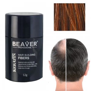 Beaver Hair Building Fibers, Μικρο-ίνες Φυσικής Κερατίνης κατά της Τριχόπτωσης &amp; Αραίωσης των Μαλλιών 12γρ Κόκκινο