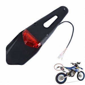 Universal Φτερό Πίσω Enduro με Φανάρι LED με Κόκκινο Κρύσταλλο 12V MSDURO11 - Μαύρο
