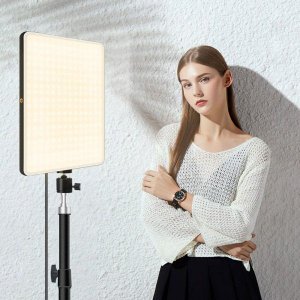 Φωτιστικό LED 45W 36x25cm με LCD Οθόνη - Ρύθμιση Χρώματος Φωτισμού 3200-6000Κ - Ρύθμιση Φωτεινότητας &amp; Τηλεχειριστήριο A111 - Μαύρο