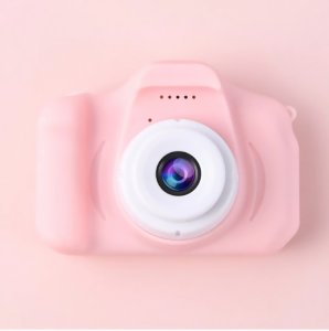 MINI CAM - Ψηφιακή Φωτογραφική Μηχανή &amp; HD Βιντεοκάμερα Με Retro Εφέ Φιλμ, Επαναφορτιζόμενη με USB, TF, Περίβλημα Σιλικόνης, Κατάλληλη για Παιδιά ΡΟΖ