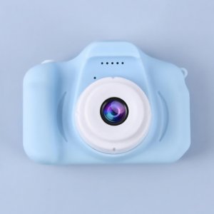 MINI CAM - Ψηφιακή Φωτογραφική Μηχανή &amp; HD Βιντεοκάμερα Με Retro Εφέ Φιλμ, Επαναφορτιζόμενη με USB, TF, Περίβλημα Σιλικόνης, Κατάλληλη για Παιδιά Μπλε
