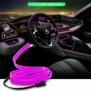 3m Slim Διακοσμητική Ταινία Neon LED Εσωτερικός Φωτισμός Αυτοκινήτου 12V Μωβ