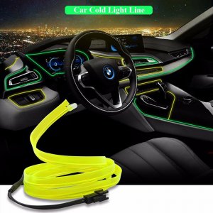 1m Slim Διακοσμητική Ταινία Neon LED Εσωτερικός Φωτισμός Αυτοκινήτου 12V Κίτρινο
